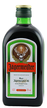 Jägermeister met in het logo het hert van de H. Hubertuslegende