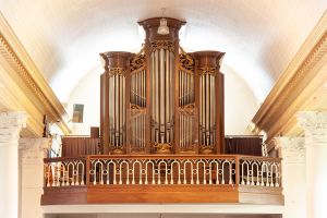 Het historische pijporgel in de Martinuskerk, gebouwd door Naber uit Deventer