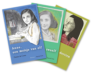 De eerste drie van de zesdelige biografie van Anne Frank